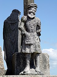 The rich man. The statue on the Lanrivain calvary.