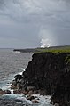 Lava erreicht das Meer.