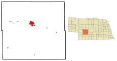 Lincoln County Nebraska Incorporated and Unincorporated areas North Platte Highlighted.svg