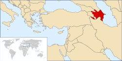 Localización de Azerbaiyán