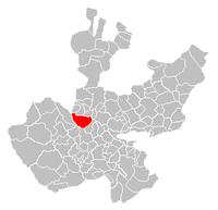 Location of the municipality in Jalisco