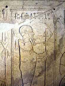 The Apis was the earthly form of the god Ptah while alive... Louvre - Ptah - bas relief.jpg