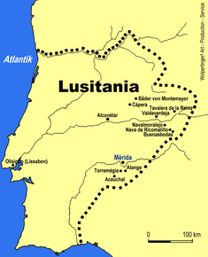 Poziția localității Lusitania