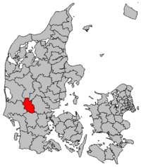 Ubicación del municipio de Billund en Dinamarca