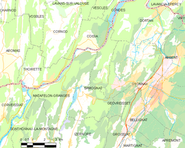 Mapa obce Samognat