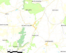 Mapa obce Noyant-d'Allier