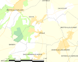 Mapa obce Urville