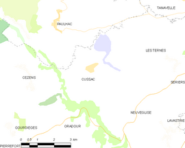 Mapa obce Cussac