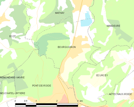Mapa obce Bourguignon