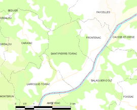 Mapa obce Saint-Pierre-Toirac