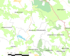 Mapa obce Sénaillac-Latronquière