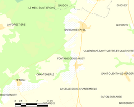 Mapa obce Fontaine-Denis-Nuisy