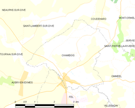 Mapa obce Chambois