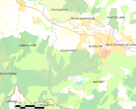 Mapa obce Aiguefonde