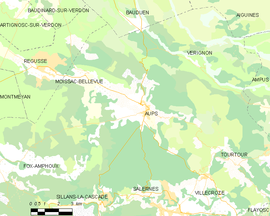 Mapa obce Aups