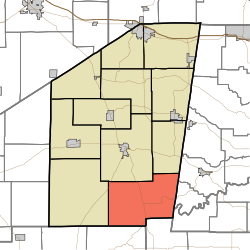 Map highlighting Brown Township, Ripley County, Indiana.svg