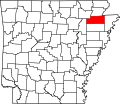 Map of Arkansas highlighting Craighead County.svg
