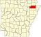 Kart over Arkansas som fremhever Craighead County.svg