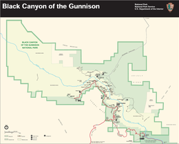 Gunnison Ulusal Parkı'nın Kara Kanyon Haritası.png