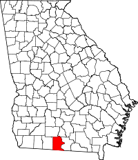 ブルックス郡の位置を示したジョージア州の地図
