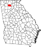 State map highlighting Pickens County