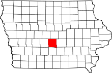 Map of Iowa highlighting Polk County.svg