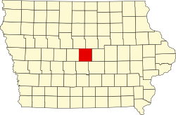 Map of Story County within Iowa