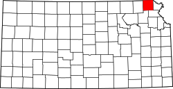 Map of Kansas highlighting Brown County.svg