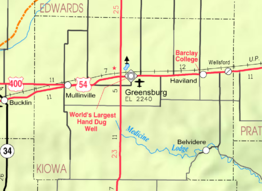 Kaart van Kiowa County