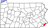 Map of Pennsylvania highlighting Philadelphia County.svg