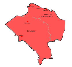 Map of Simunjan District, Sarawak.svg