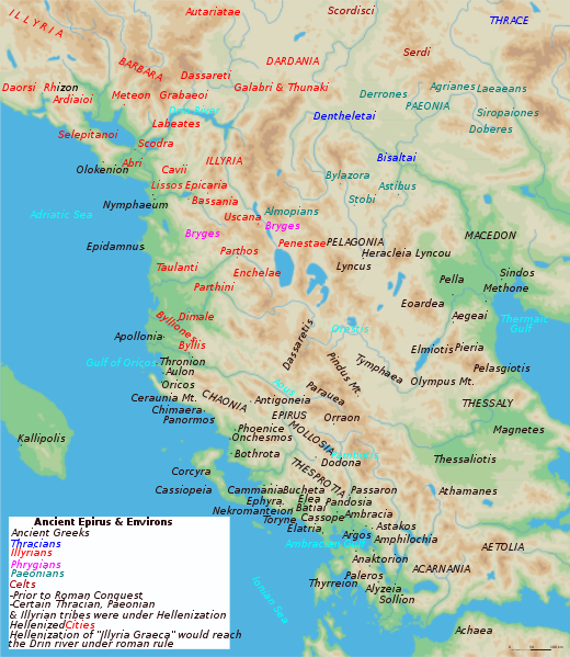 De stammen van Epirus in de oudheid.
