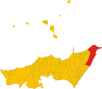 Map of comune of Messina (metropolitan city of Messina, region Sicily, Italy).svg