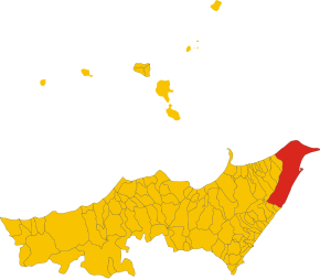 Localizarea în provincia Messina