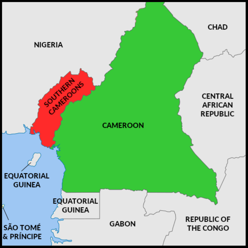      Territory claimed by Ambazonia      Undisputed Cameroonian territory