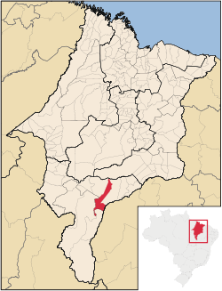 Localização de Sambaíba no Maranhão