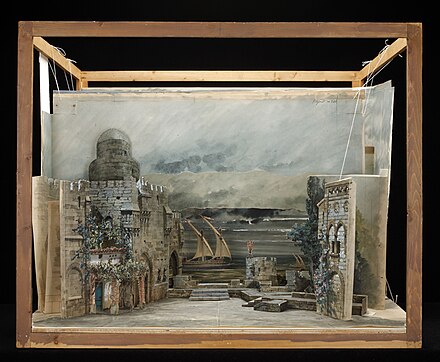 Set design model by Marcel Jambon for an 1895 Paris production of Giuseppe Verdi's Otello.