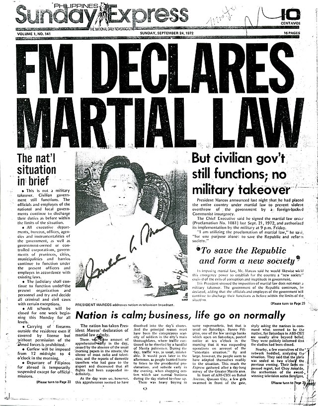 Martial law under Ferdinand Marcos - Wikipedia