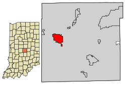 Location of Speedway in Marion County, Indiana.