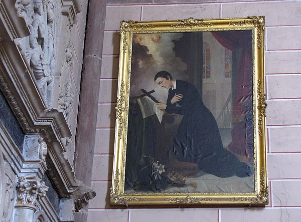 Painting of Aloysius Gonzaga in Marmoutier Abbey, Alsace, France