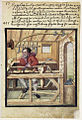 Drechsler, Darstellung (um 1587) aus dem Hausbuch der Mendelschen Zwölfbrüderstiftung, Band 2, Nürnberg