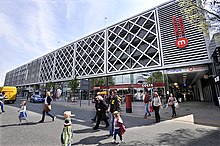 The Arena Quarter entrance and car park from Merrion Way Merrion Centre Arena Quarter Entrance.jpg