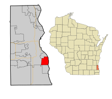 Milwaukee County Wisconsin áreas incorporadas e não incorporadas Cudhady realçado.