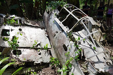 Wrecked A6M Zero in Peleliu jungle