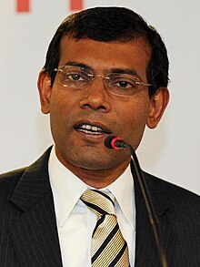 Mohamed Nasheed, President of the Maldives, at the launch of the Climate Vulnerability Monitor cropped.jpg