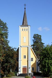 Muhoksen kirkko elokuussa 2006.