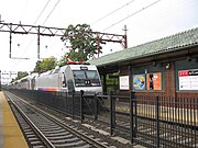 NJ Transit train with an ALP-46 leaving South Orange