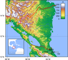 An enlargeable topographic map of Nicaragua Nicaragua Topography.png