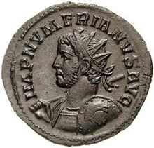 Grey coin depicting Numerian