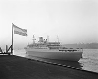 Officiële proefvaart van de Statendam, 1957
